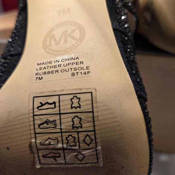 MICHAEL Michael Kors Woman's Mavis Open Toe Black Suede Heel Sandals w/ Crystals - Picture 11 of 13